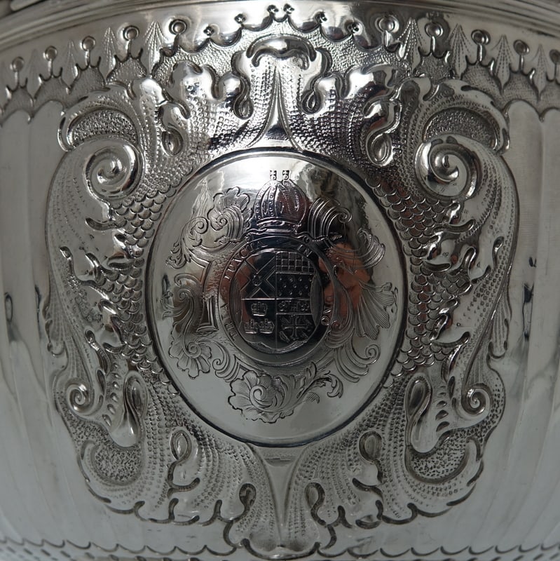 Early 18th Century Antique Queen Anne Britannia Silver Monteith Bowl London 1711 Isaac Dighton - 6