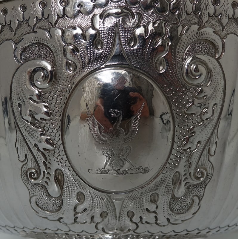 Early 18th Century Antique Queen Anne Britannia Silver Monteith Bowl London 1711 Isaac Dighton - 7