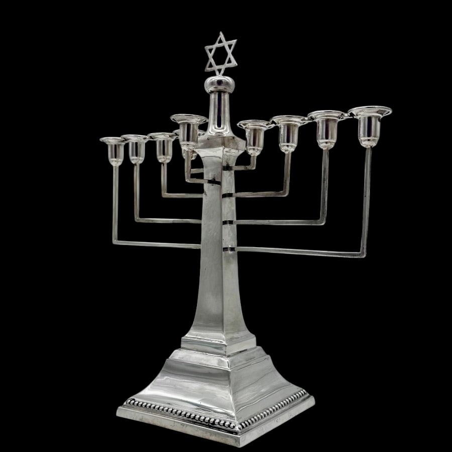 19th Century Antique George V Sterling Silver Menorah Birmingham 1939 Britton Gould & Co - 3