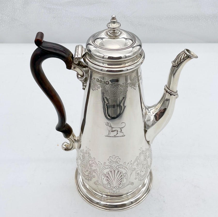 Early 19th Century Antique Victorian Sterling Silver Coffee Pot London 1837 John Wrangham & William - 2