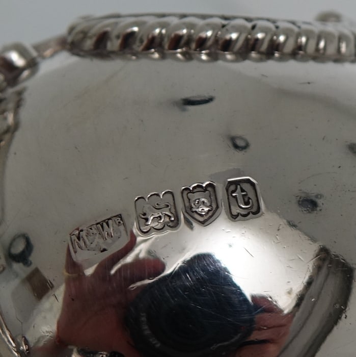 Early 20th Century George V Antique Sterling Silver Pair of Sauce Boats London 1914 Mappin & Webb - 7