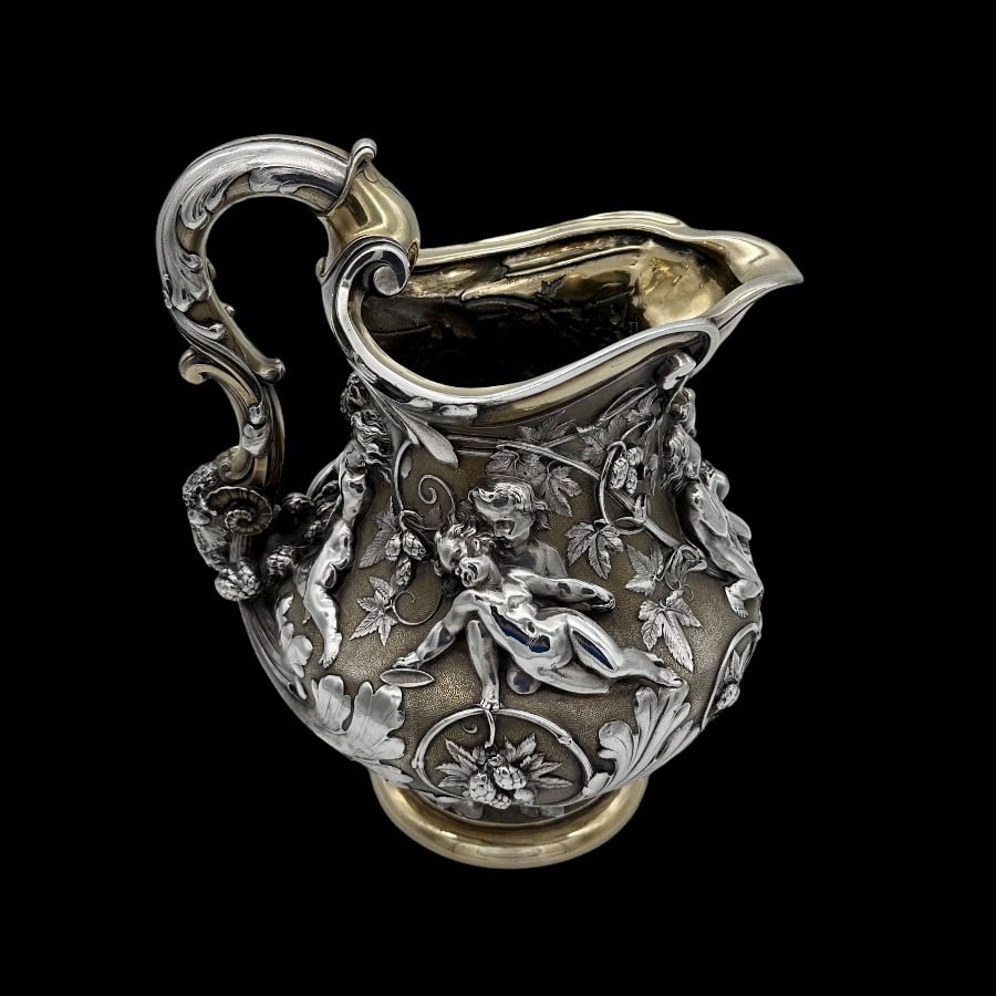 Mid 19th Century Antique Victorian Silverplate Wine Jug Elkington & Co 1873 - 2