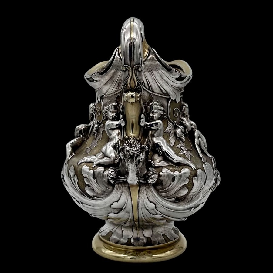 Mid 19th Century Antique Victorian Silverplate Wine Jug Elkington & Co 1873 - 6