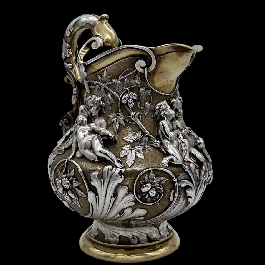 Mid 19th Century Antique Victorian Silverplate Wine Jug Elkington & Co 1873 - 7