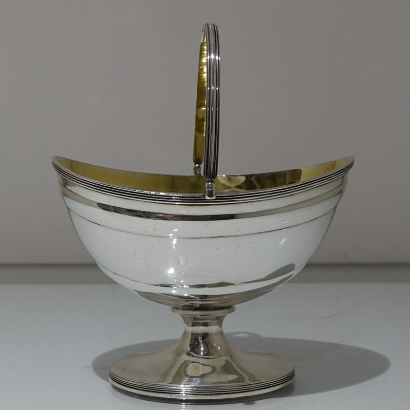 18th Century Antique George III Sterling Silver Sugar Basket London 1797 John Emes - 2