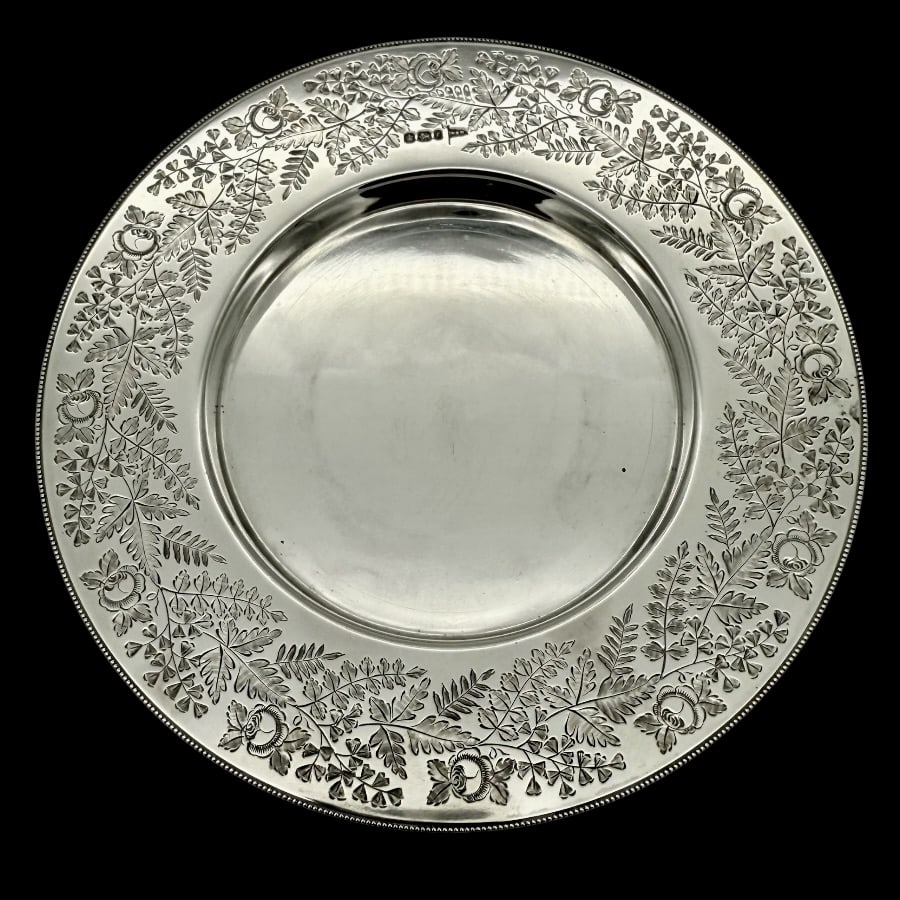 19th Century Antique Victorian Sterling Silver & Crystal Butter Dish Sheffield 1895 Walker & Hall - 9