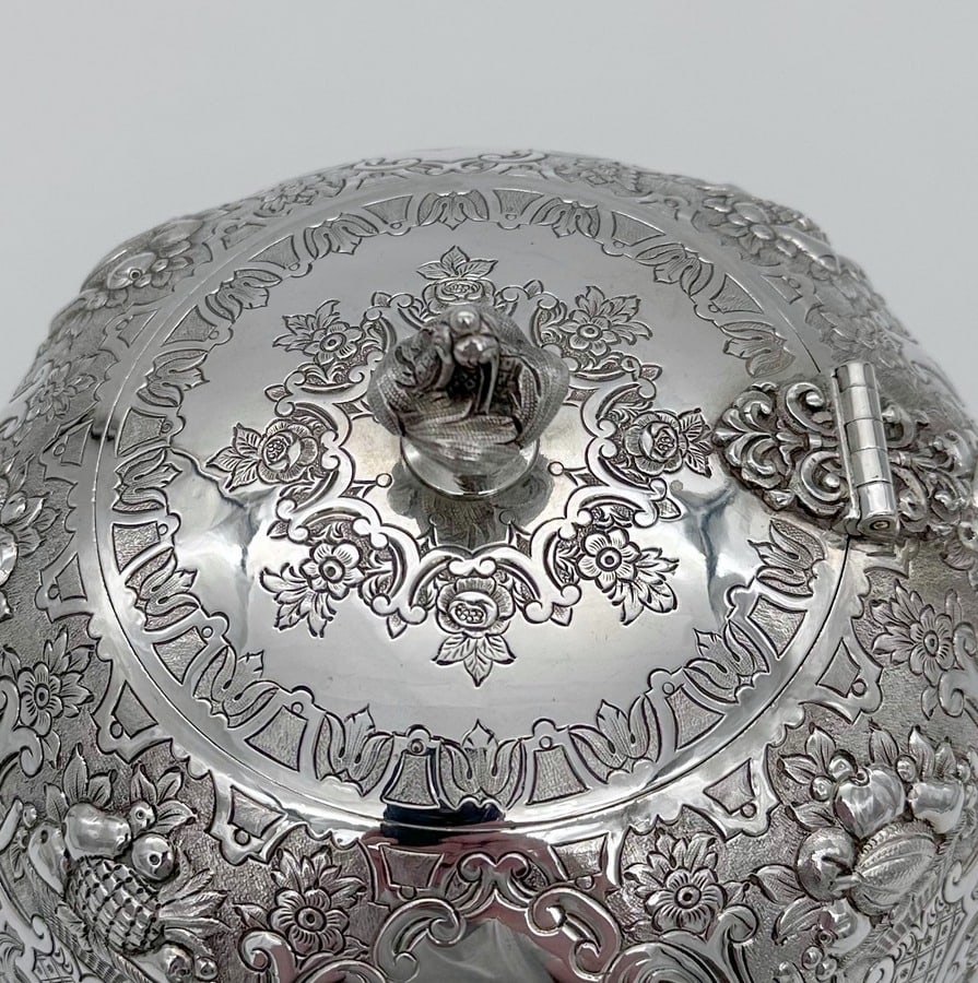 19th Century Antique Victorian Sterling Silver Teapot Edinburgh 1877 Marshall & Sons - 7