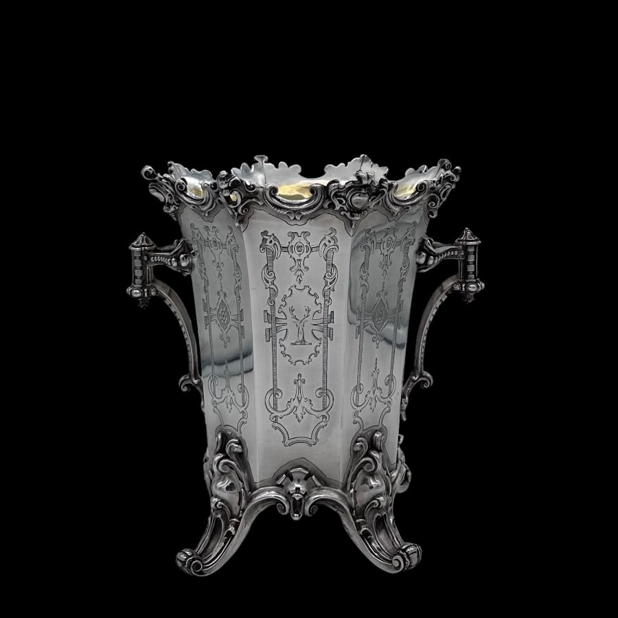 Mid 19th Century Antique Victorian Silverplate Wine Cooler Elkington and Co 1849 - 2