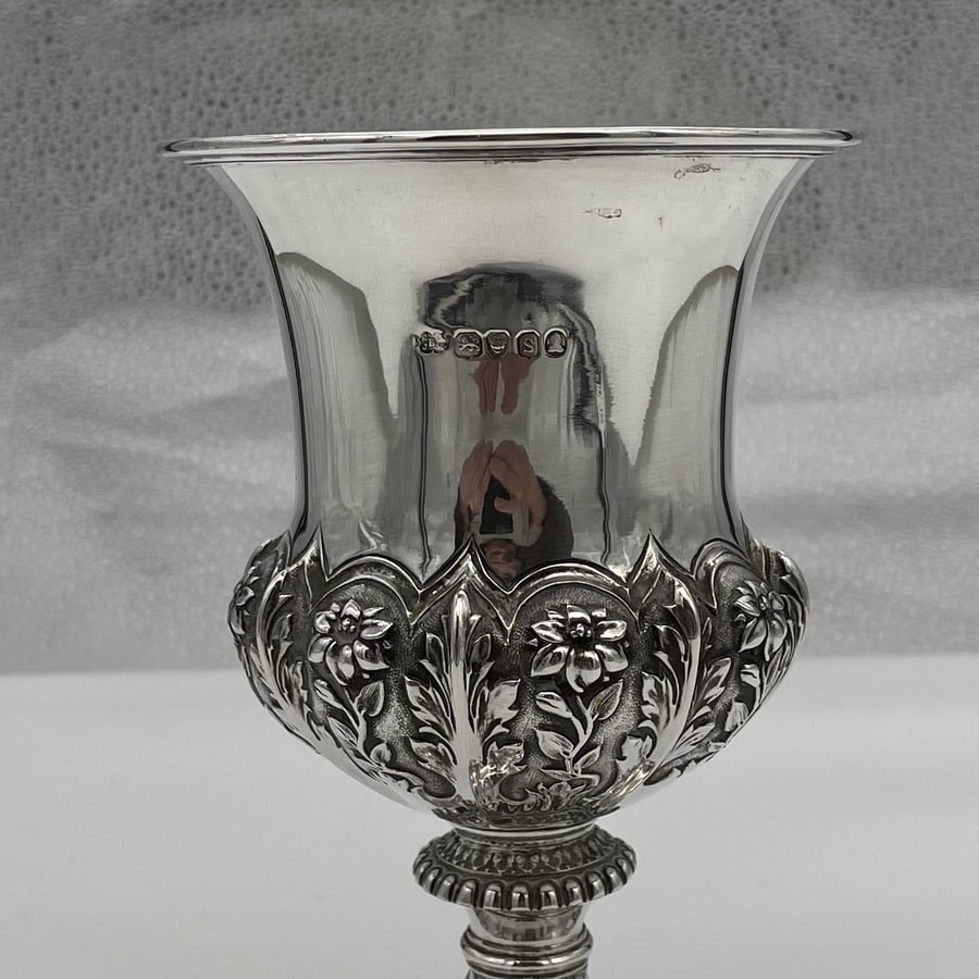 Early 19th Century Antique William IV Sterling Silver Wine Goblet London 1833 Barnard Family - 6