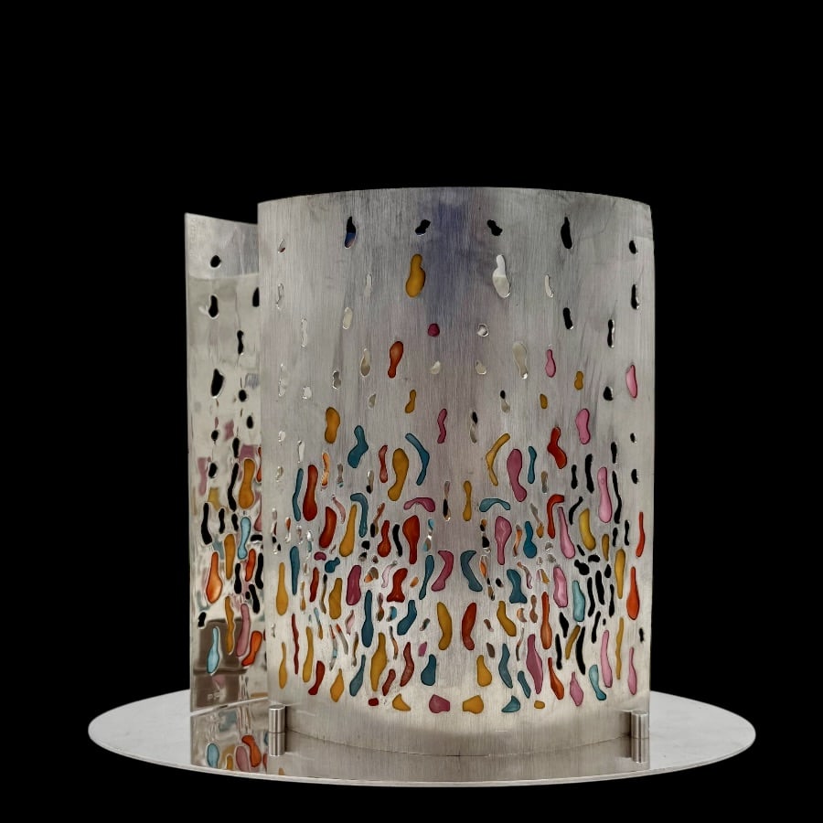 21st Century Modern Sterling Silver Candle Centrepiece London 2007 Veronica Shaw - 2