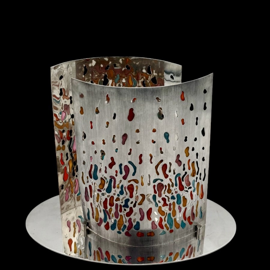 21st Century Modern Sterling Silver Candle Centrepiece London 2007 Veronica Shaw - 4