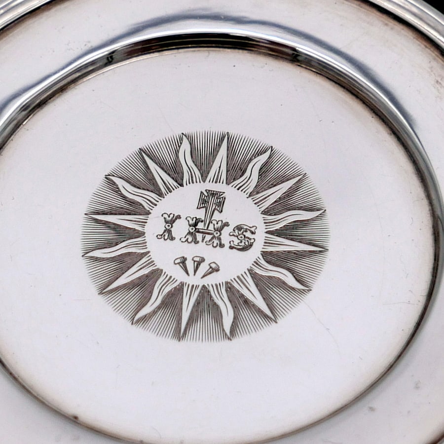 Mid 19th Century Antique Victorian Sterling Silver Communion Set London 1840 Barnard Family - 7