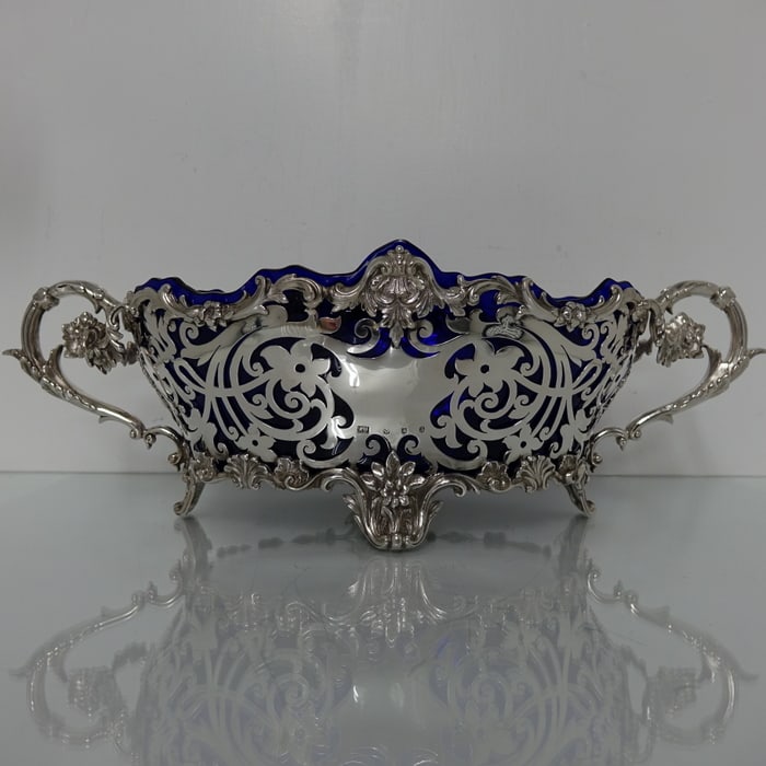 Early Edwardian 20th Century Antique Large Sterling Silver Dish/Jardiniere Edinburgh 1905 Hamilton & - 5