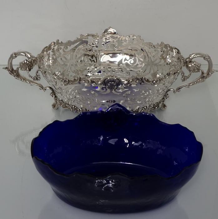 Early Edwardian 20th Century Antique Large Sterling Silver Dish/Jardiniere Edinburgh 1905 Hamilton & - 7
