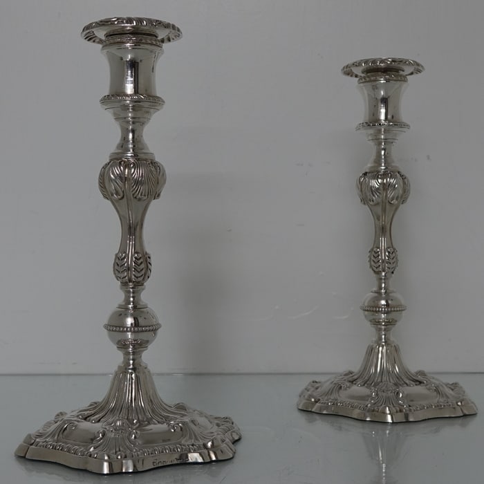 19th Century Antique Victorian Silverplated Pair of Candlesticks Walker & Hall - 2