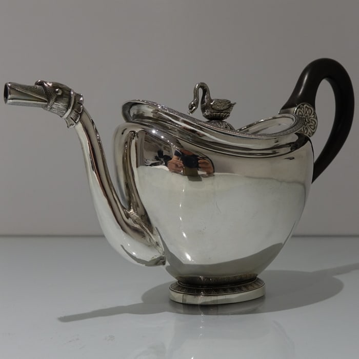19th Century Antique Silver Teapot Circa 1830 Brussels? - 4