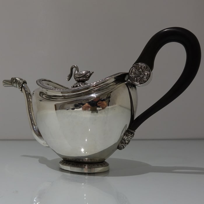 19th Century Antique Silver Teapot Circa 1830 Brussels? - 5
