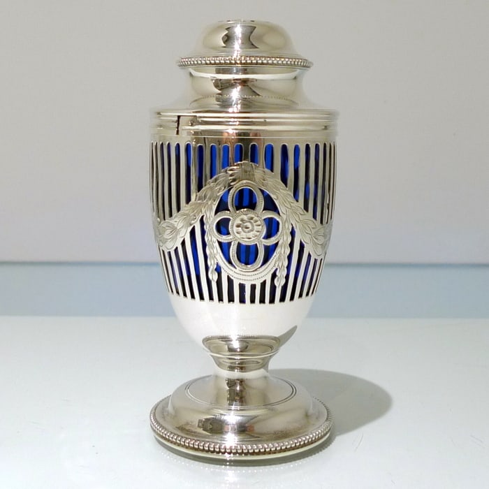 Early 20th Century Antique George V Sterling Silver Pair Sugar Casters London 1911 Charles Stuart - 3