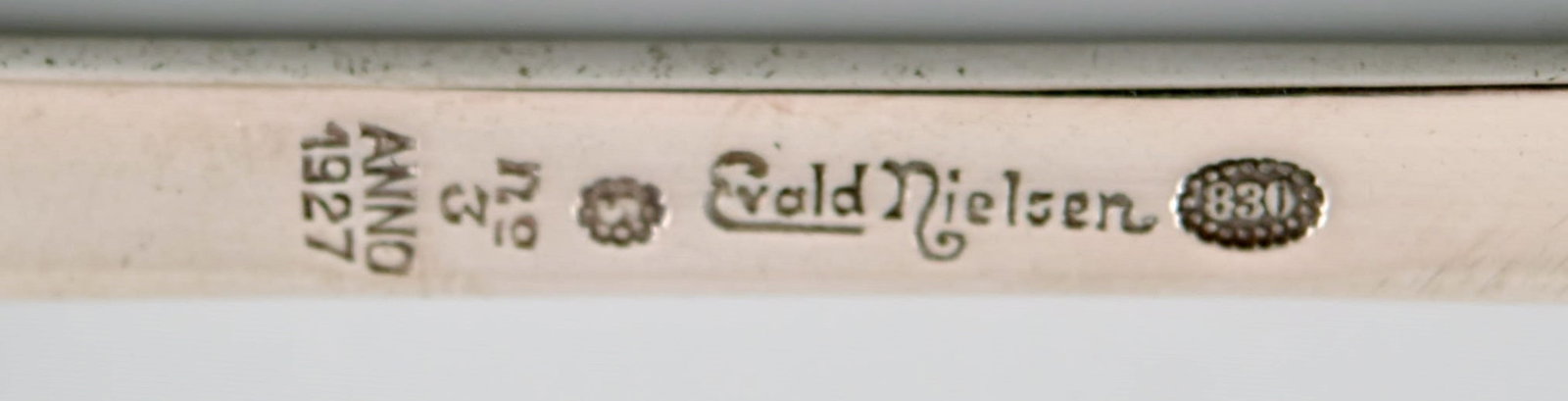 Antique Evald Nielsen Number 3 dessert spoon in silver (830). Dated 1927. - 4