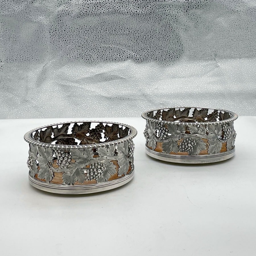 Early 19th Century Antique George IV Silver Pair Wine Coasters Sheffield 1828 T Settle & Gunn & Co - 3
