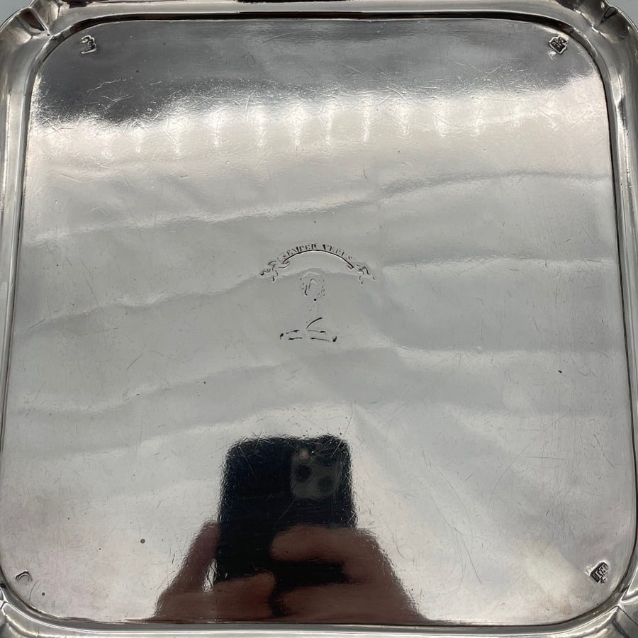 Mid 18th Century Antique George II Silver Salver Edinburgh 1743 Robert Gordon - 8