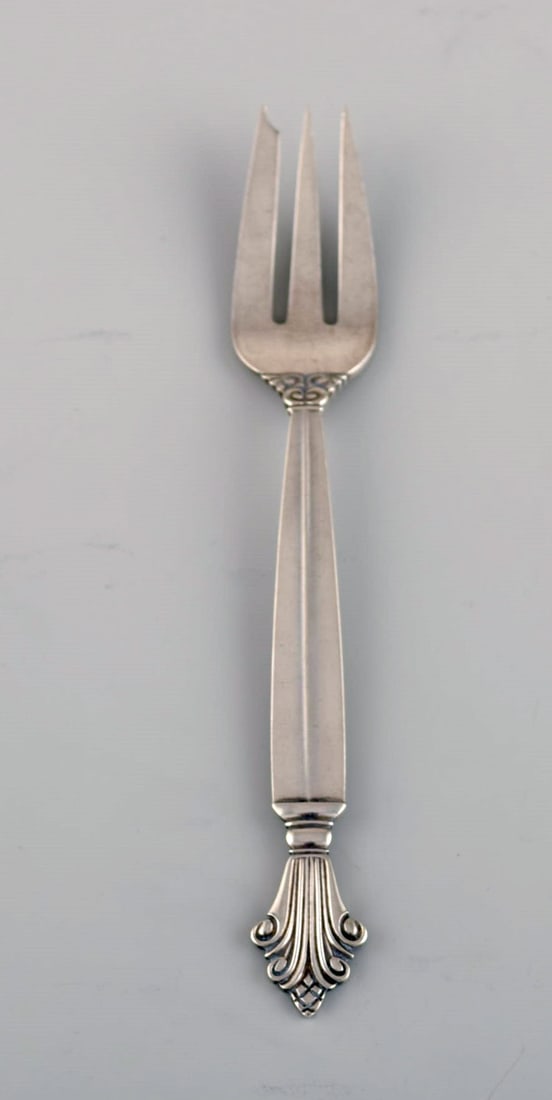 Twelve Georg Jensen Acanthus pastry forks in sterling silver. - 2