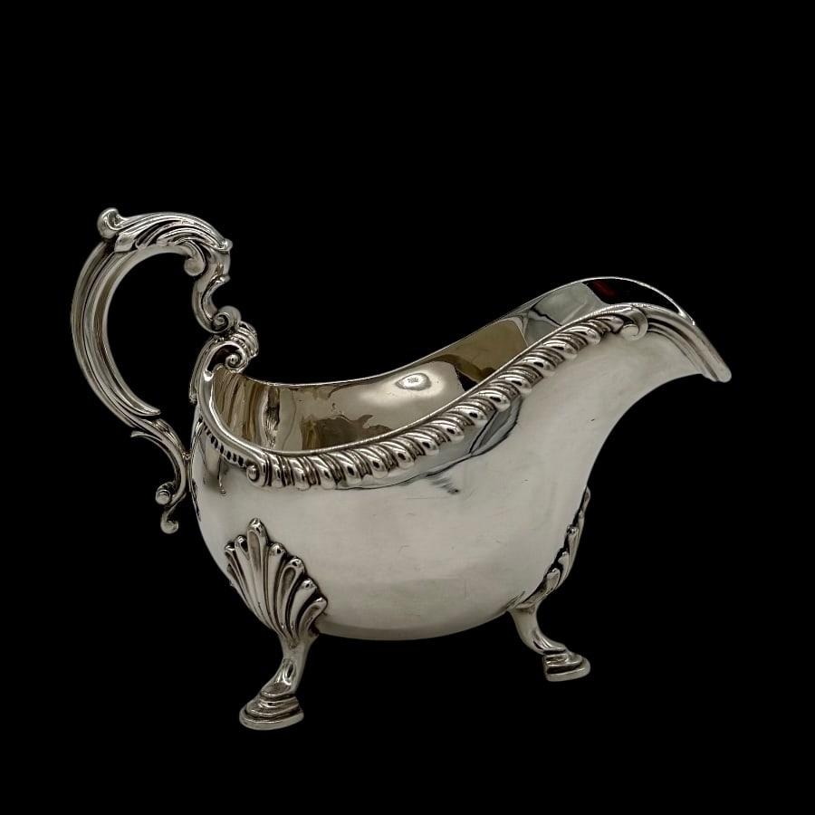 Mid 19th Century Antique Victorian Pair Silver Sauceboats London 1844 John S Hunt - 3