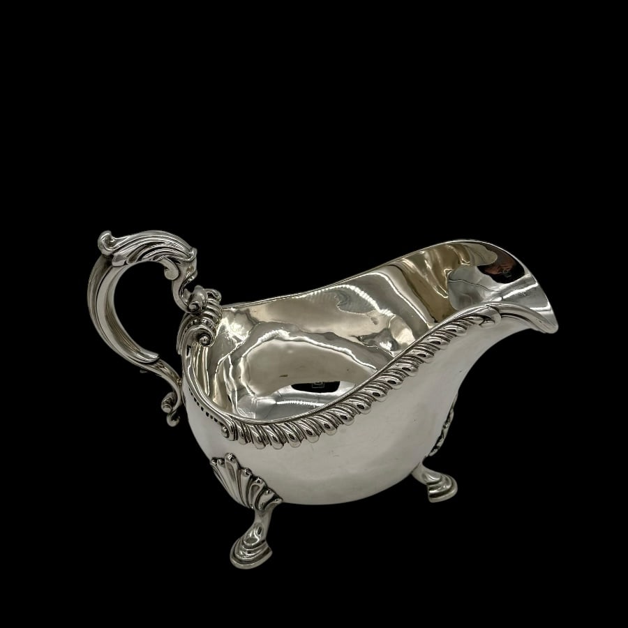 Mid 19th Century Antique Victorian Pair Silver Sauceboats London 1844 John S Hunt - 4