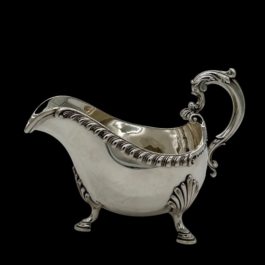 Mid 19th Century Antique Victorian Pair Silver Sauceboats London 1844 John S Hunt - 6