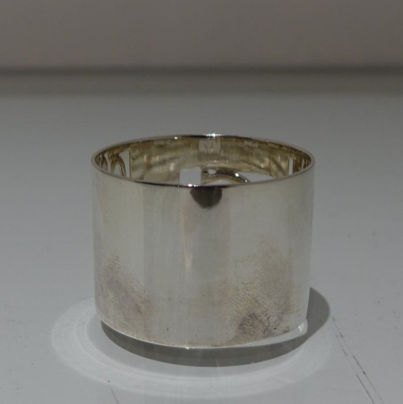 Set 8 Cased Silver & Enamelled Napkin Rings Retailed By Crawford - 7