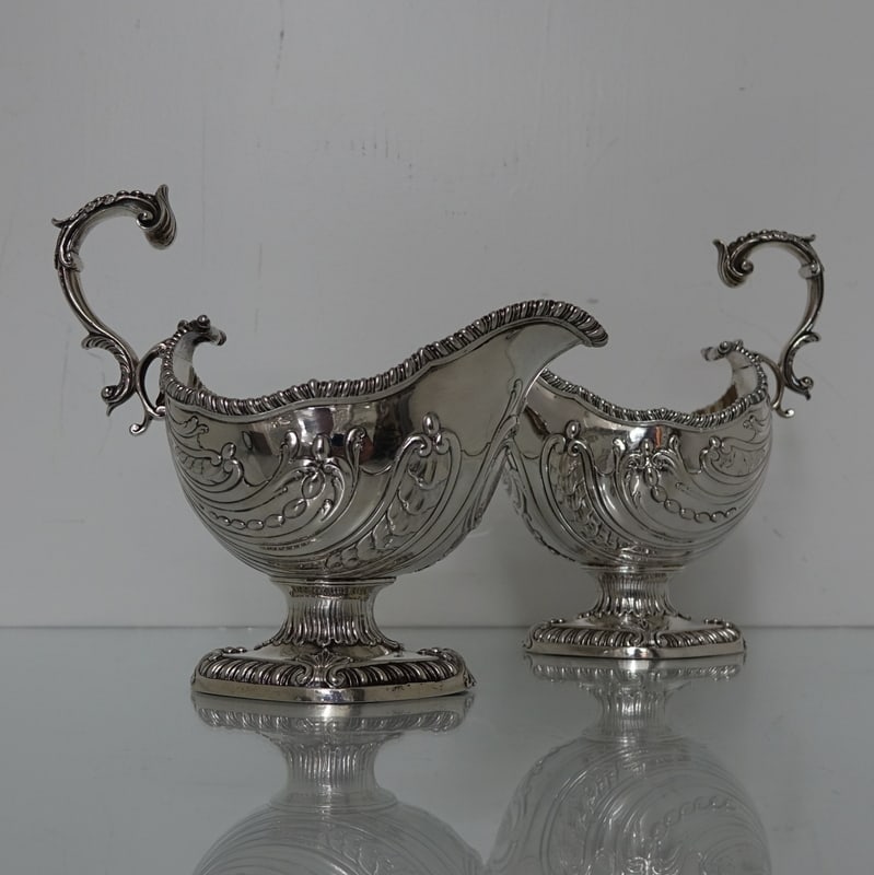Sterling Silver Pair Sauceboats London 1767 Daniel Smith & Robert Sharp - 2