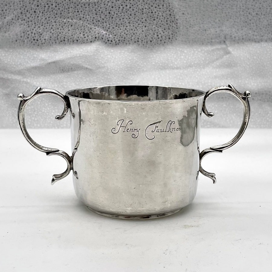 17th Century Antique Charles II Silver Porringer London 1683 Francis Singleton - 2