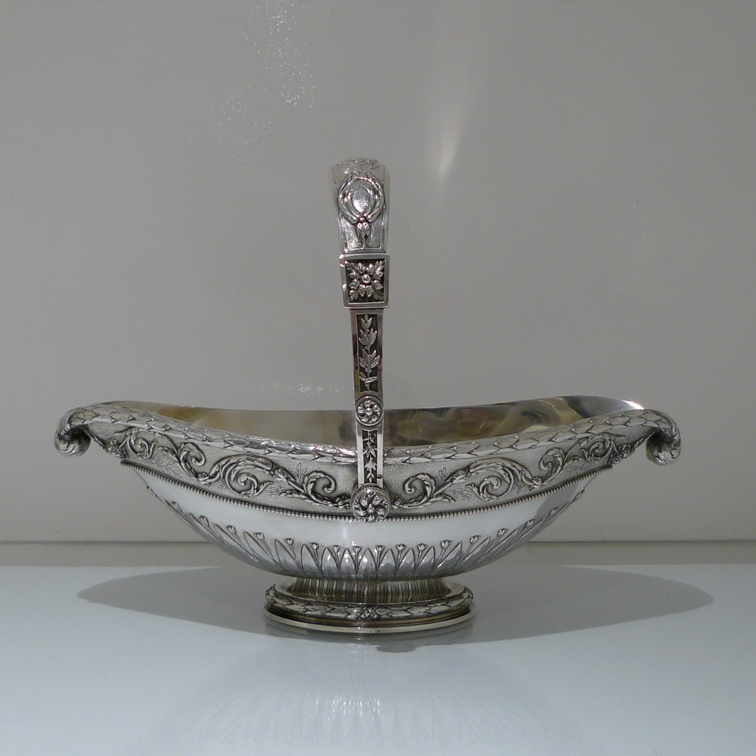 Mid 19th Century Antique Large Silver French Basket Paris Circa 1845 Jacques Goujon - 2