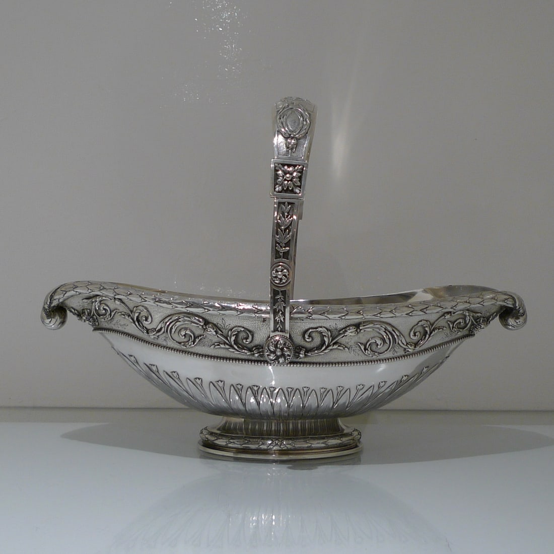 Mid 19th Century Antique Large Silver French Basket Paris Circa 1845 Jacques Goujon - 4