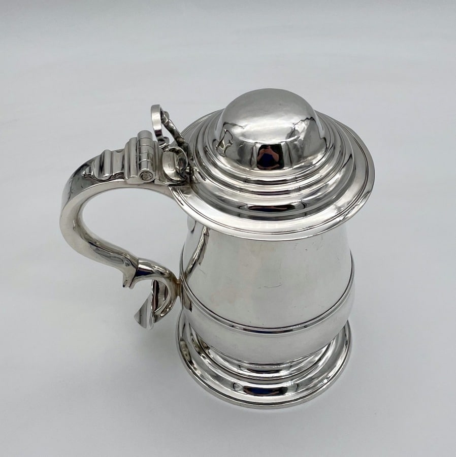 Mid 18th Century Antique George III Silver Tankard & Cover London 1747 Humphrey Payne - 2