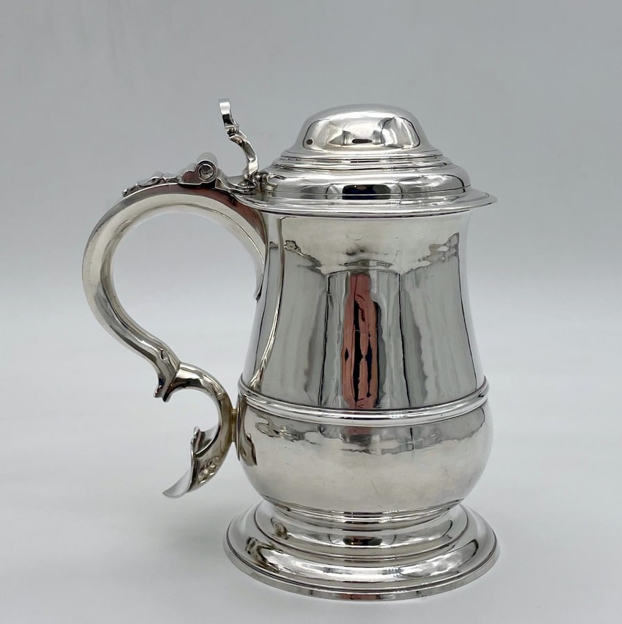 Mid 18th Century Antique George III Silver Tankard & Cover London 1747 Humphrey Payne - 3