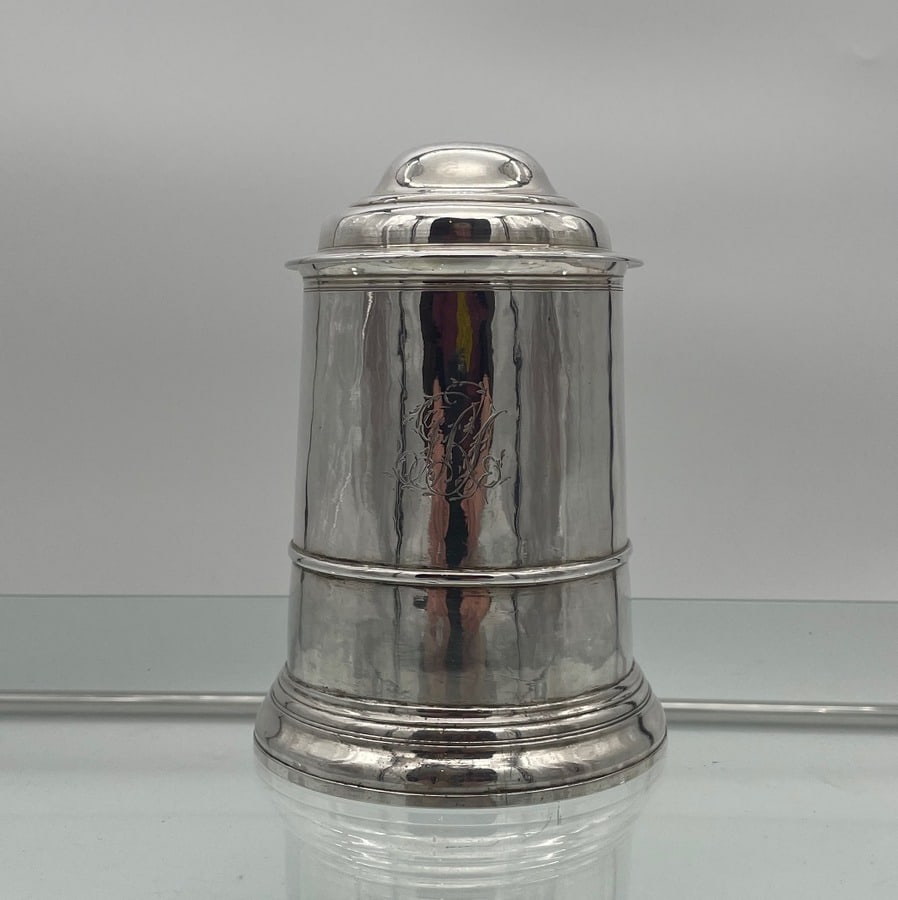 Early 18th Century Antique George II Sterling Silver Tankard & Cover London 1735 Thomas Mason - 3