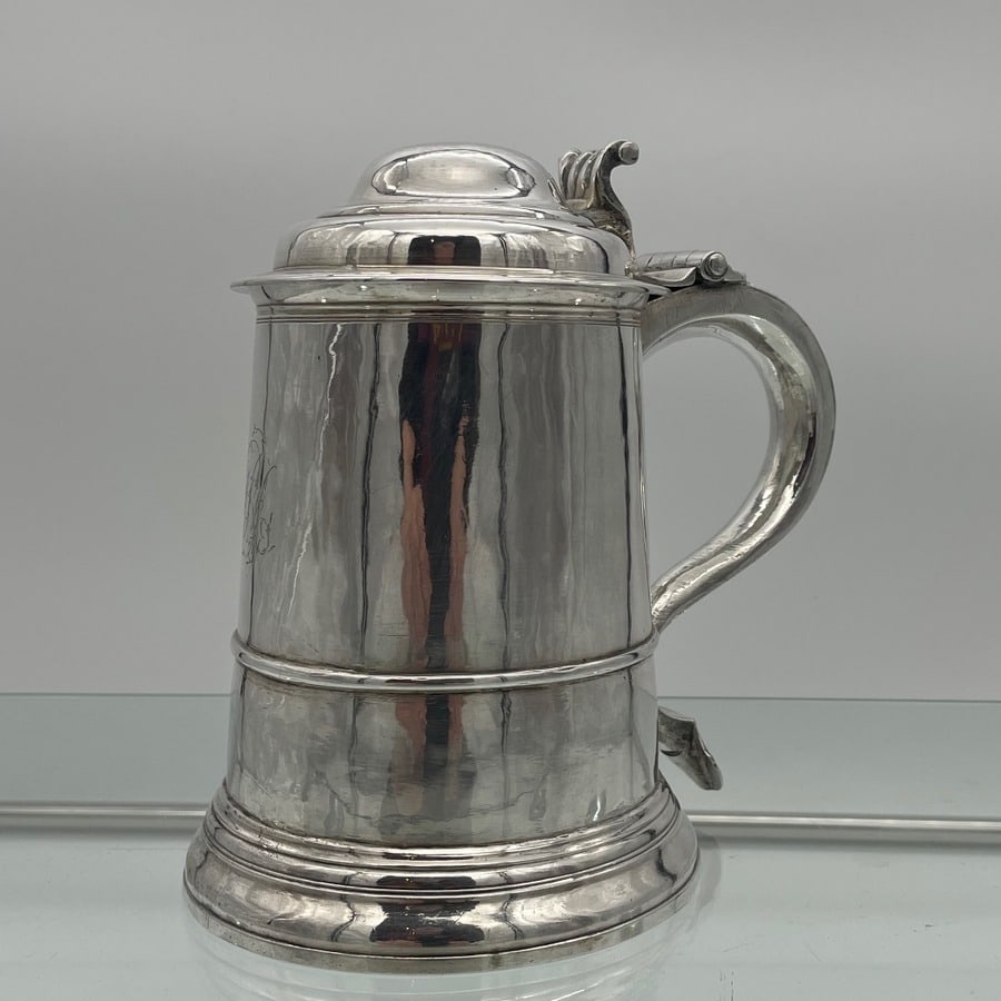 Early 18th Century Antique George II Sterling Silver Tankard & Cover London 1735 Thomas Mason - 7