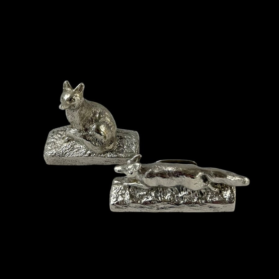 Early 20th Century Antique Edwardian Sterling Silver Novelty Pair Menu Holders London 1909 Garrard & - 6