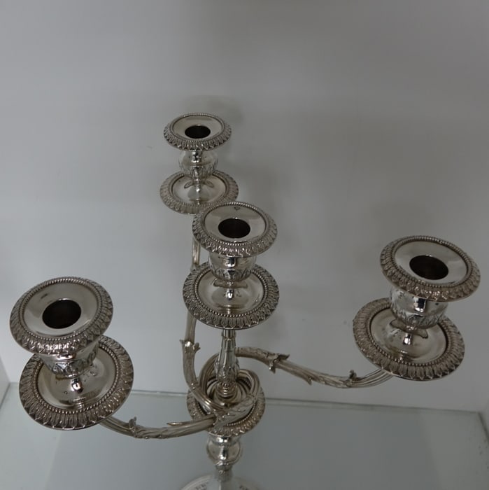 Early 19th Century Antique George IV Pair Old Sheffield Four Light Candelabra Circa 1828 Roberts - 5