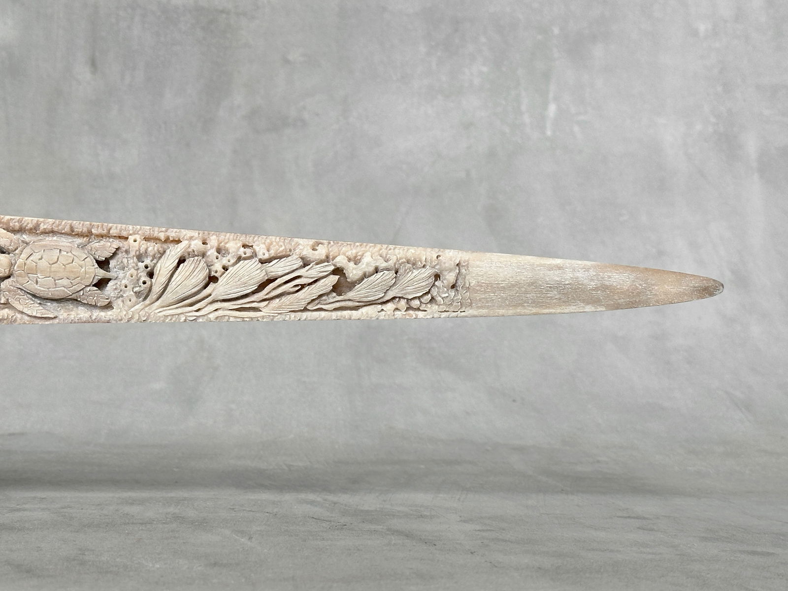 Beautiful engraved Swordfish rostrum - Marine motif - 10