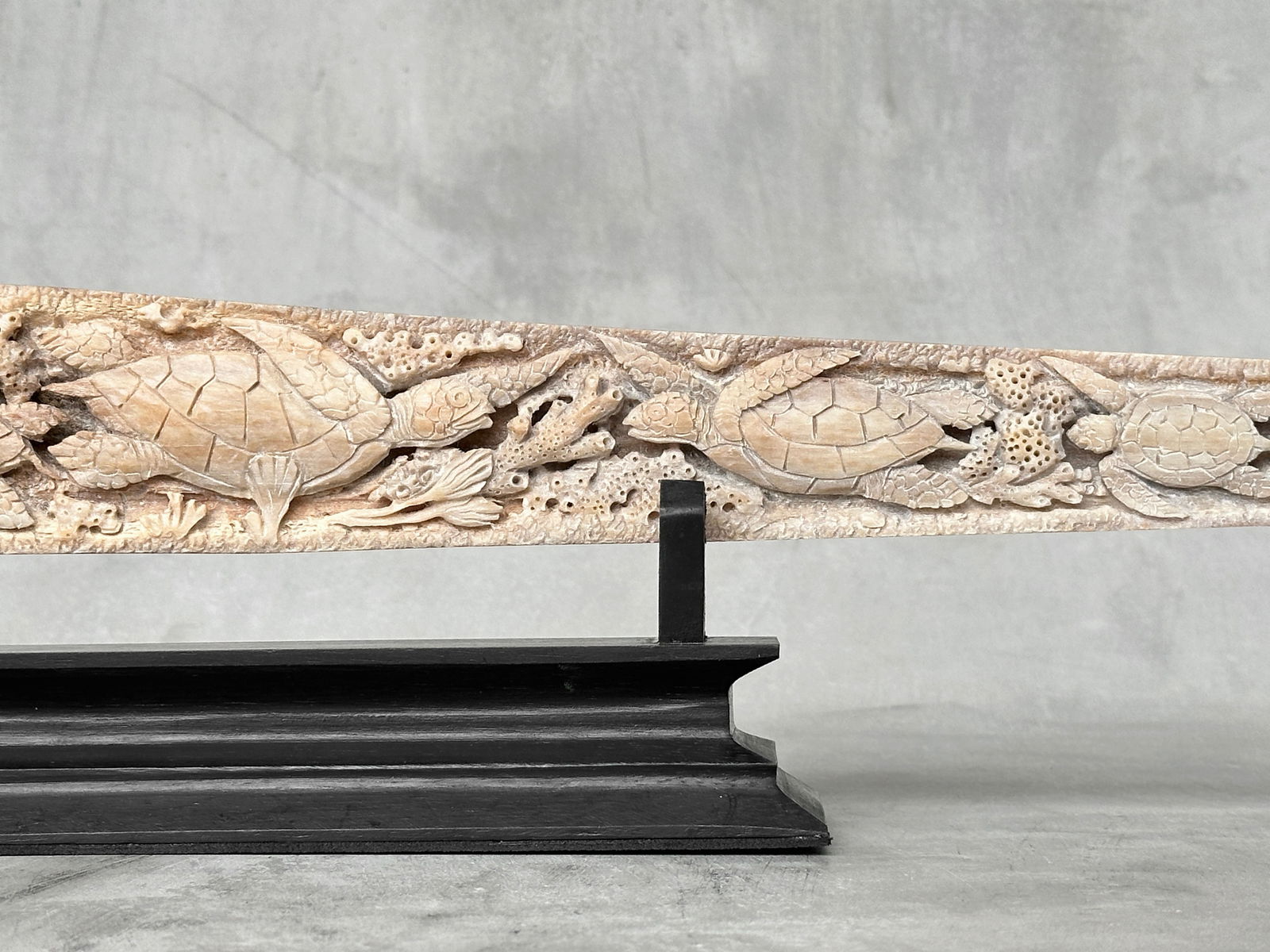 Beautiful engraved Swordfish rostrum - Marine motif - 9