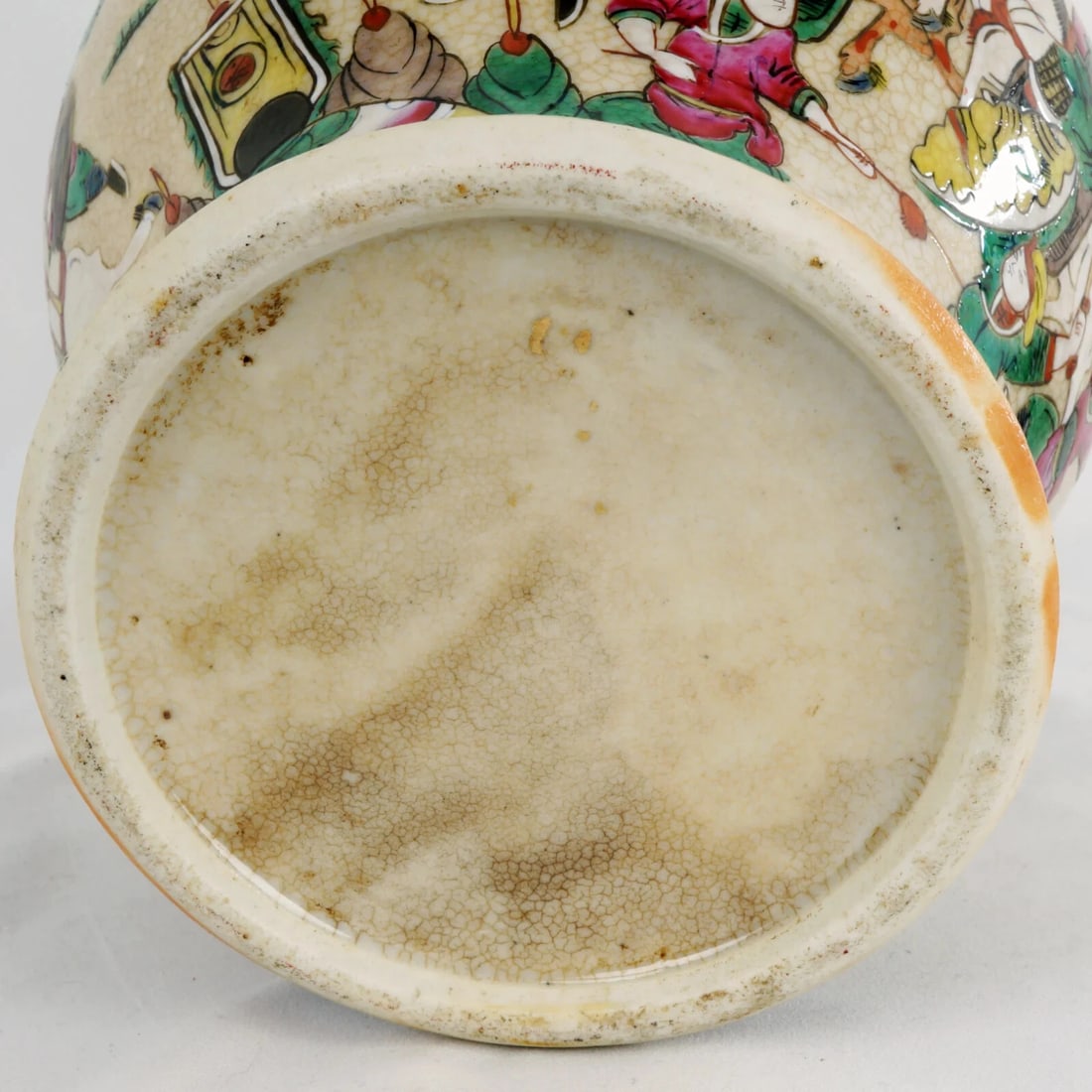 Large Chinese Warrior Lidded Jar circa 1900 - 13