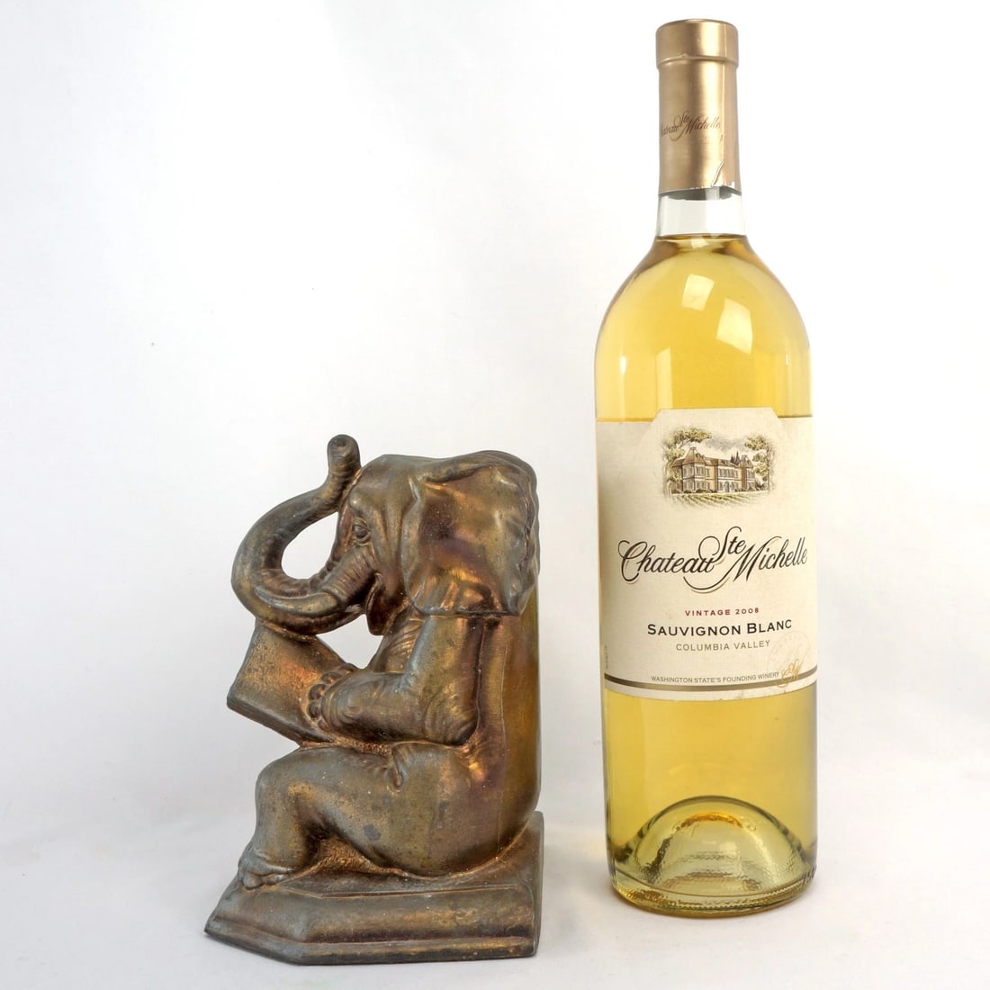 Single Elephant Reading Book Bookend - 3