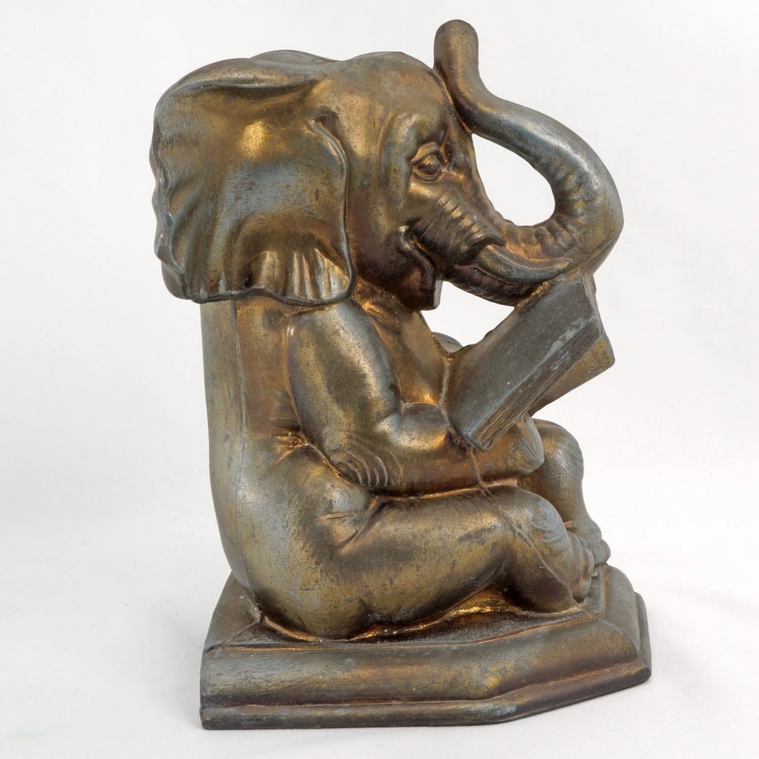 Single Elephant Reading Book Bookend - 5
