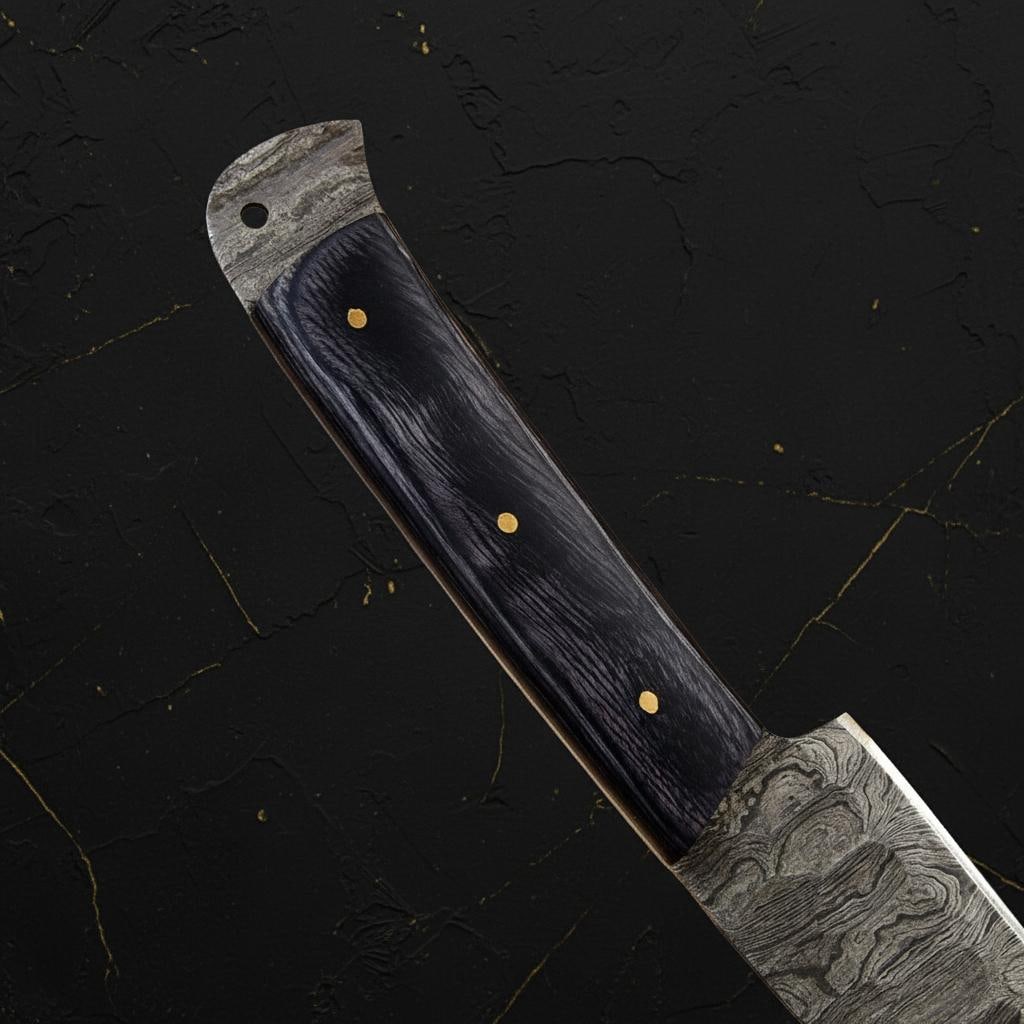 Set of 8 Hand Forged Damascus Steel Steak Knives - Black Wood Handles - 2