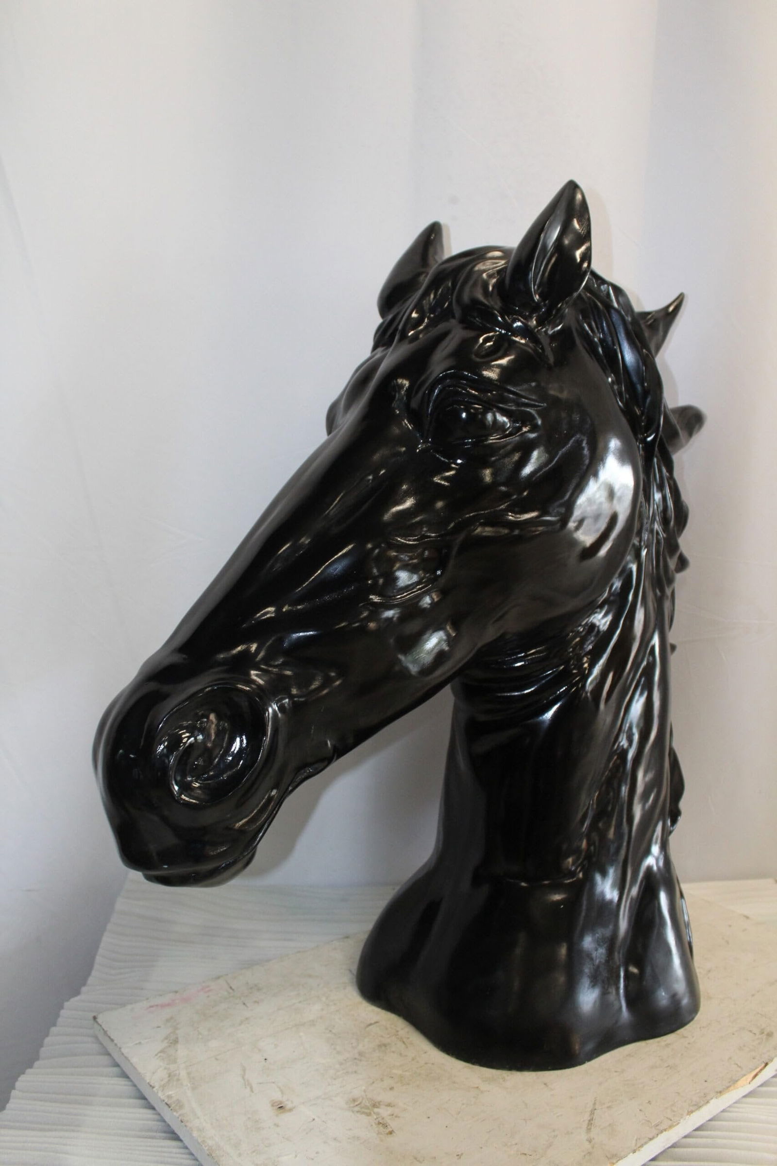Pure Elegance, Fiberglass Black Stallion Bust 36" x 14" x 36"H - 4