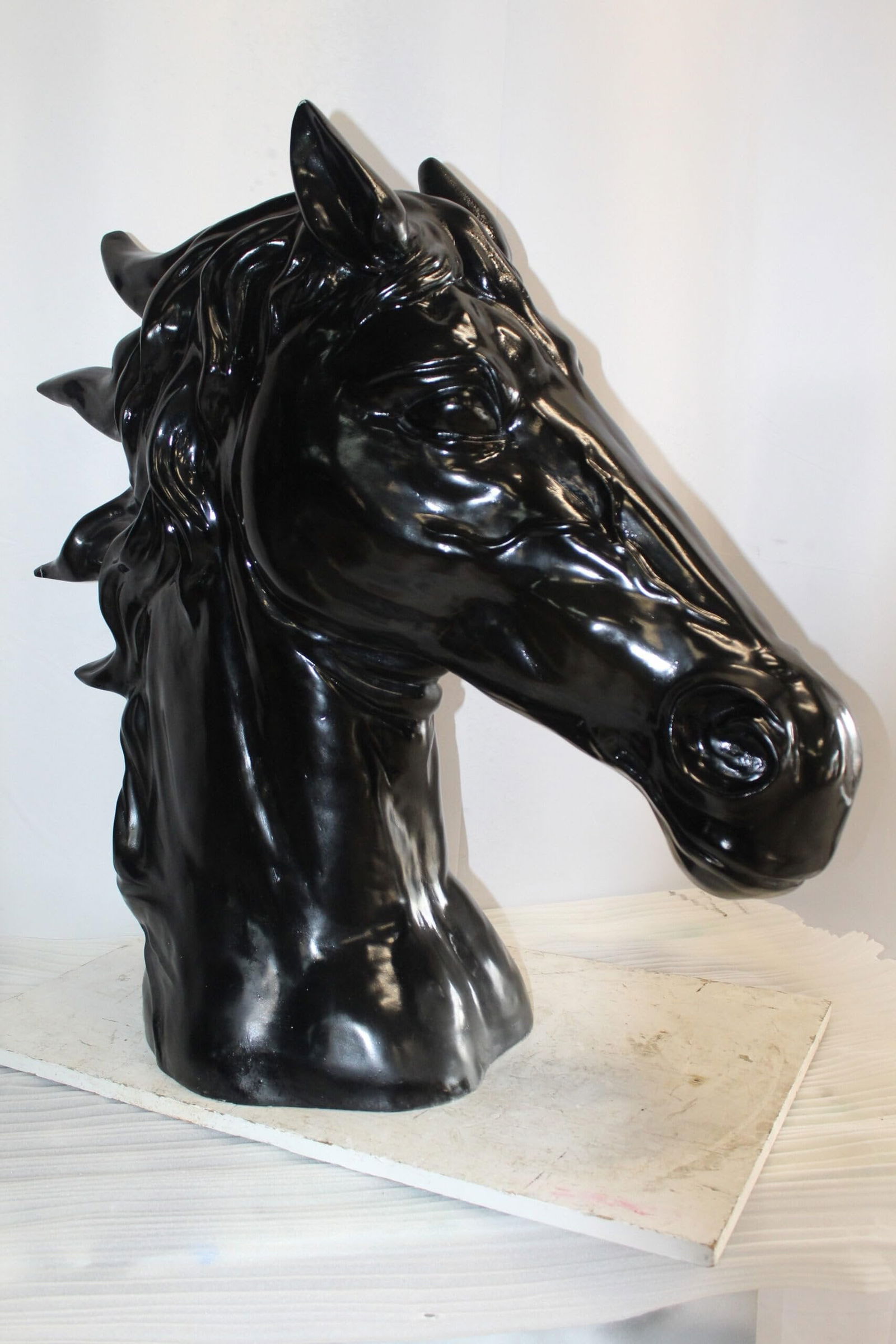 Pure Elegance, Fiberglass Black Stallion Bust 36" x 14" x 36"H - 7