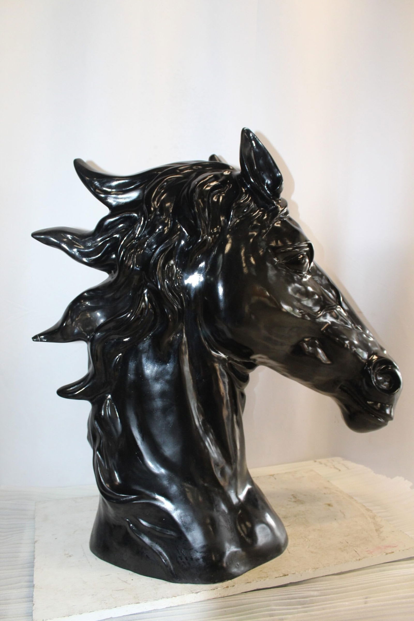 Pure Elegance, Fiberglass Black Stallion Bust 36" x 14" x 36"H - 8