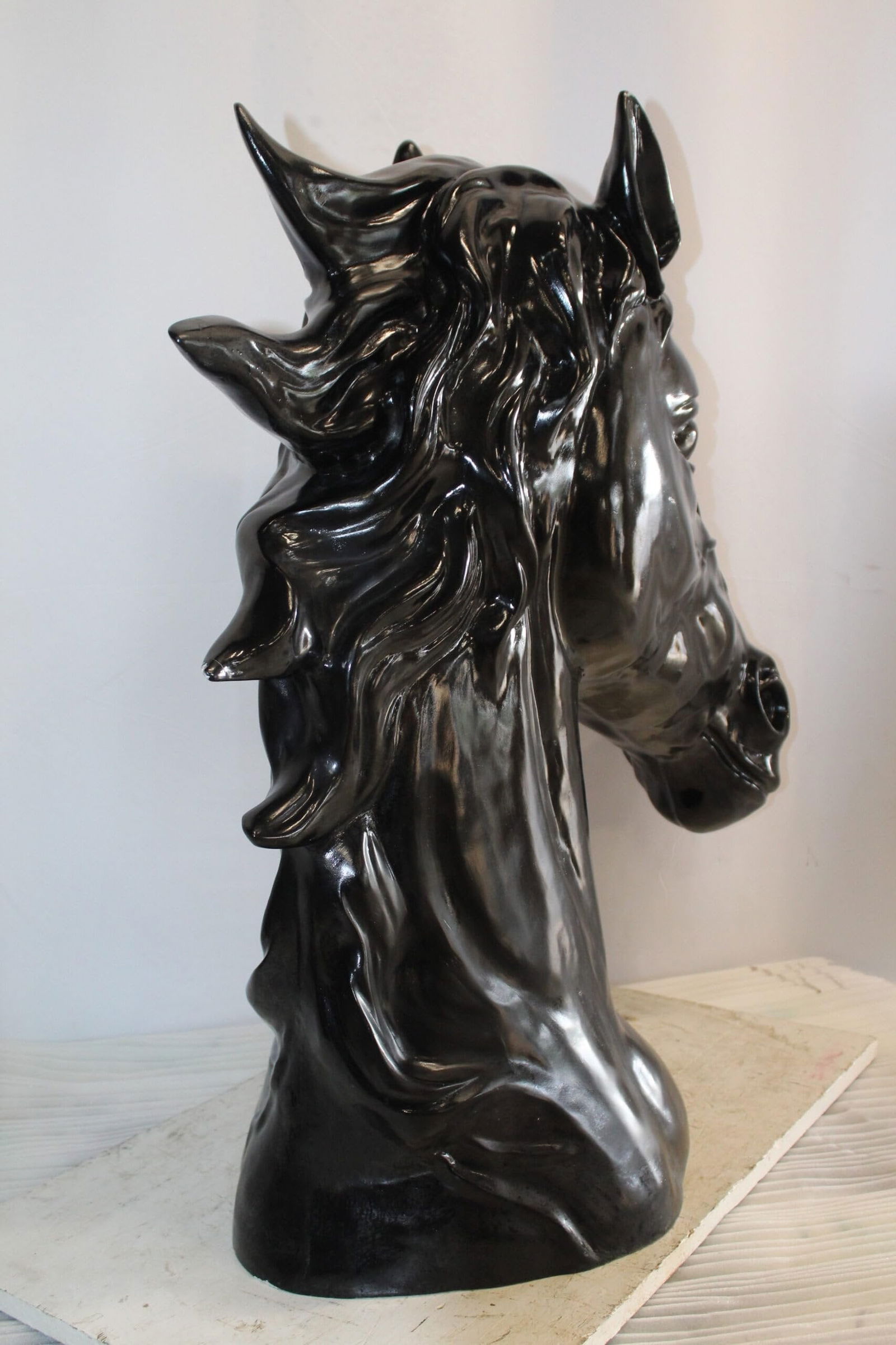 Pure Elegance, Fiberglass Black Stallion Bust 36" x 14" x 36"H - 9